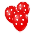 Palloncini 12" (30cm) rosso 28 con stampa bianca globo Pois, 100pz.