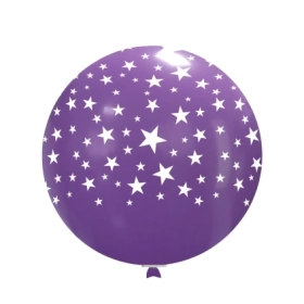 Palloncini 33" (86cm) assortiti con stampa bianca globo Stelle, 1pz.