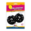 Palloncini 33" (86cm) nero con stampa rosa e celeste globo Boy or Girl?, 5pz.