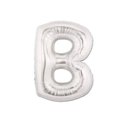 Palloncini Lettera B Argento mini shape 14" (35cm) in mylar, 5pz.