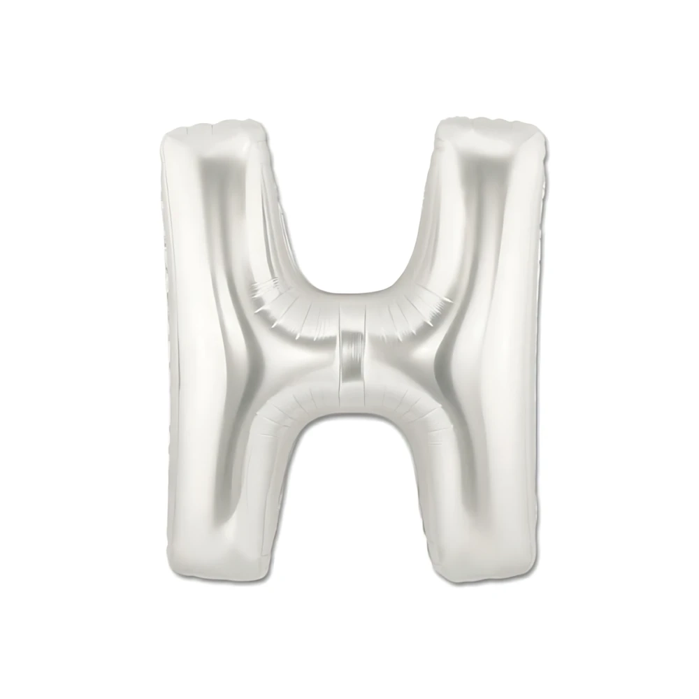 Palloncini Lettera H Argento mini shape 14" (35cm) in mylar, 5pz.