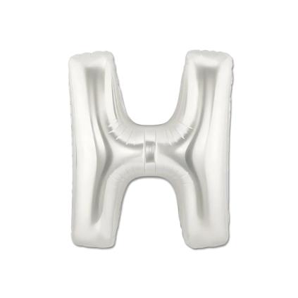 Palloncini Lettera H Argento mini shape 14" (35cm) in mylar, 5pz.