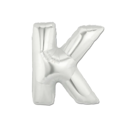 Palloncini Lettera K Argento mini shape 14" (35cm) in mylar, 5pz.