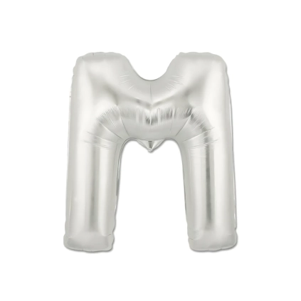 Palloncini Lettera M Argento mini shape 14" (35cm) in mylar, 5pz.