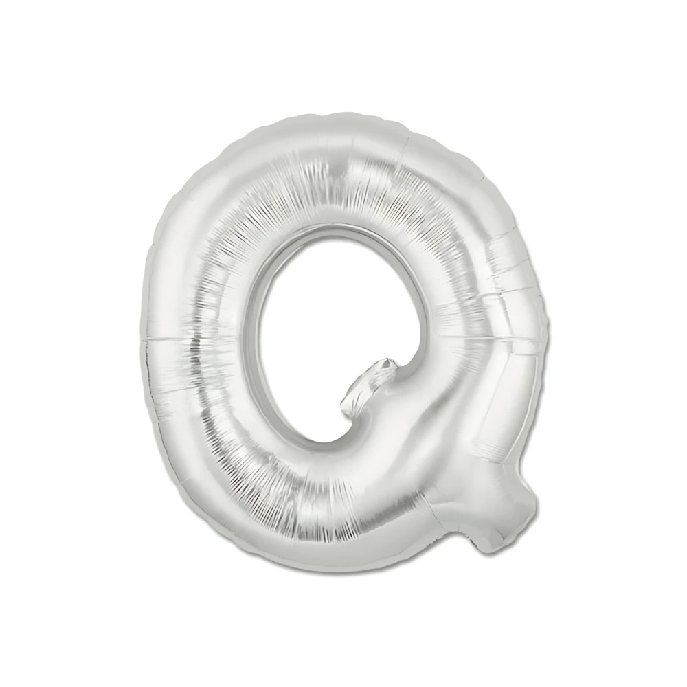 Palloncini Lettera Q Argento mini shape 14" (35cm) in mylar, 5pz.