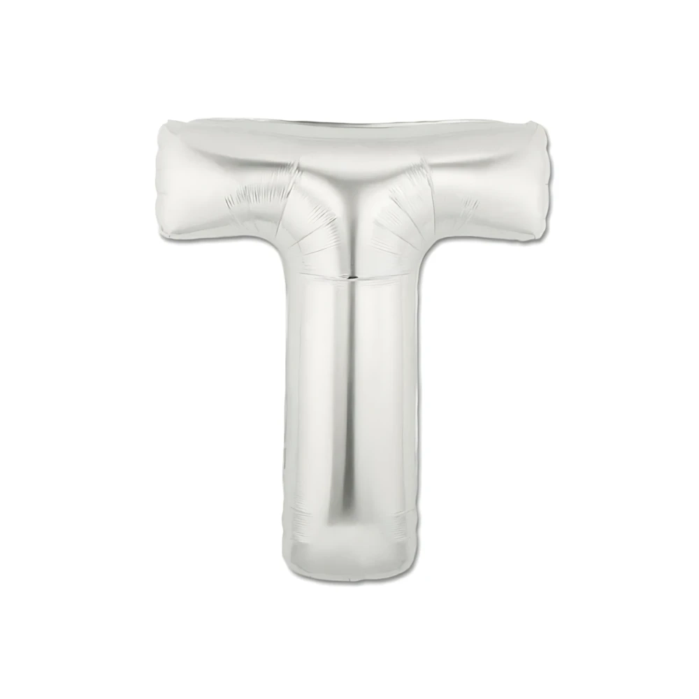 Palloncini Lettera T Argento mini shape 14" (35cm) in mylar, 5pz.