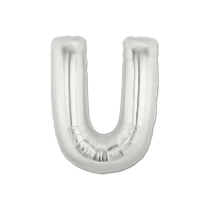 Palloncini Lettera U Argento mini shape 14" (35cm) in mylar, 5pz.