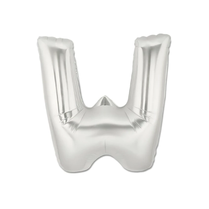 Palloncini Lettera W Argento mini shape 14" (35cm) in mylar, 5pz.