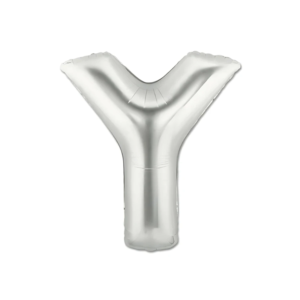 Palloncini Lettera Y Argento mini shape 14" (35cm) in mylar, 5pz.