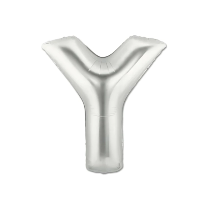 Palloncini Lettera Y Argento mini shape 14" (35cm) in mylar, 5pz.