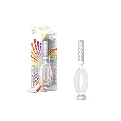 Candela fontana pirotecnica numero 0 con led multicolore, categoria F1, 1pz.