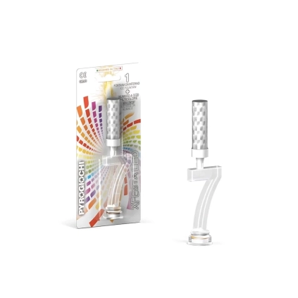 Candela fontana pirotecnica numero 7 con led multicolore, categoria F1, 1pz.