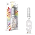 Candela fontana pirotecnica numero 9 con led multicolore, categoria F1, 1pz.