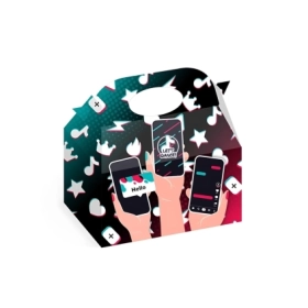 Scatole regalo Simil Tik Tok in cartoncino con maniglia, 12pz.