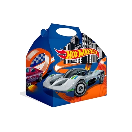 Scatole regalo Hot Wheels in cartoncino con maniglia, 12pz.