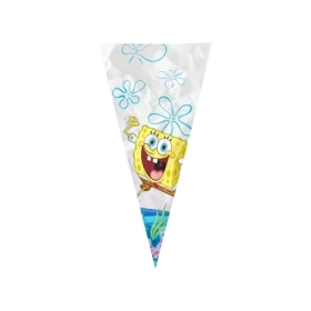 Coni portaconfetti o caramelle Spongebob in plastica, 100pz.