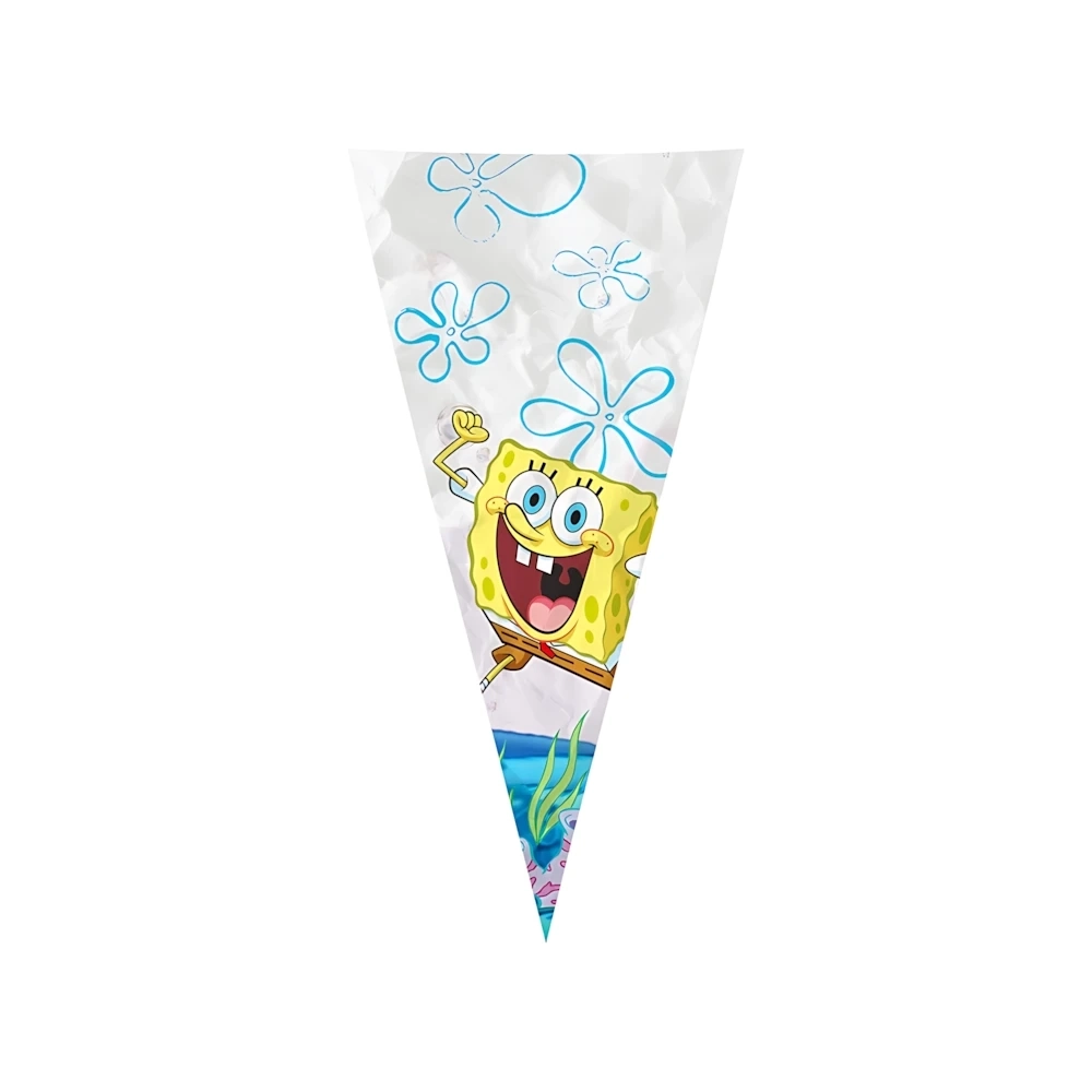 Coni portaconfetti o caramelle Spongebob in plastica, 100pz.