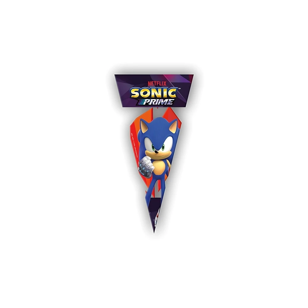 Coni portaconfetti o caramelle Sonic Prime in plastica, 100pz.