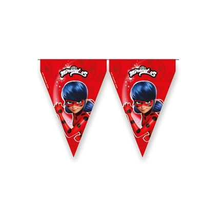 Festone bandierine Ladybug, 1pz.