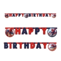 Festone bandierine Happy Birthday Spiderman Crime Next Generation, 1pz.