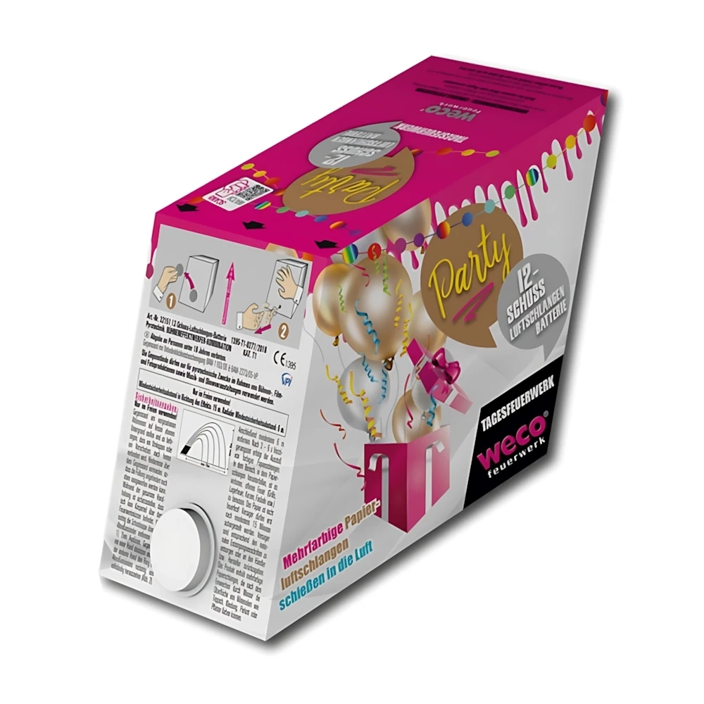 Batteria stelle filanti multicolor 12 lanci a 12metri, 1pz.