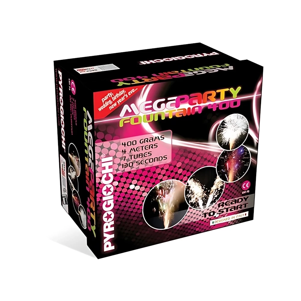 Fontana pirotecnica Megaparty fountain 400 categoria F2, 1pz.