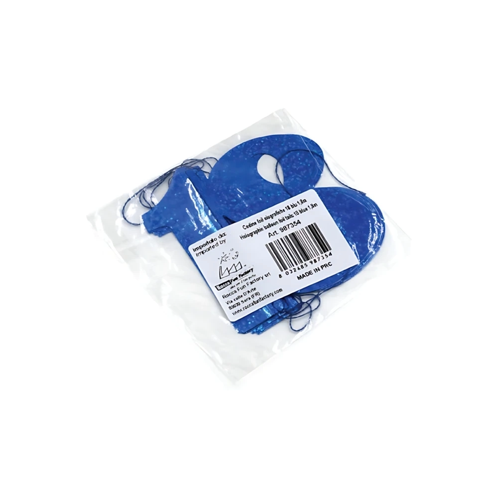 Codina olografiche blu con numero 18 in mylar-foil 1,8m, 1pz.