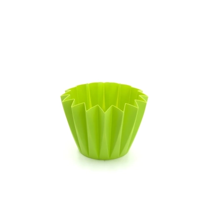 Porta vaso verde acido plissettato diametro 10-11cm S/20, 1pz.