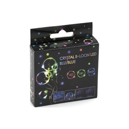 Filo 3mt con micro led a batteria blu e pallone, 1pz.