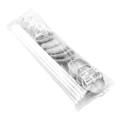 Bastoncini e Valvola bianchi da Tavola per palloncini, 36 cm, 10 pz.