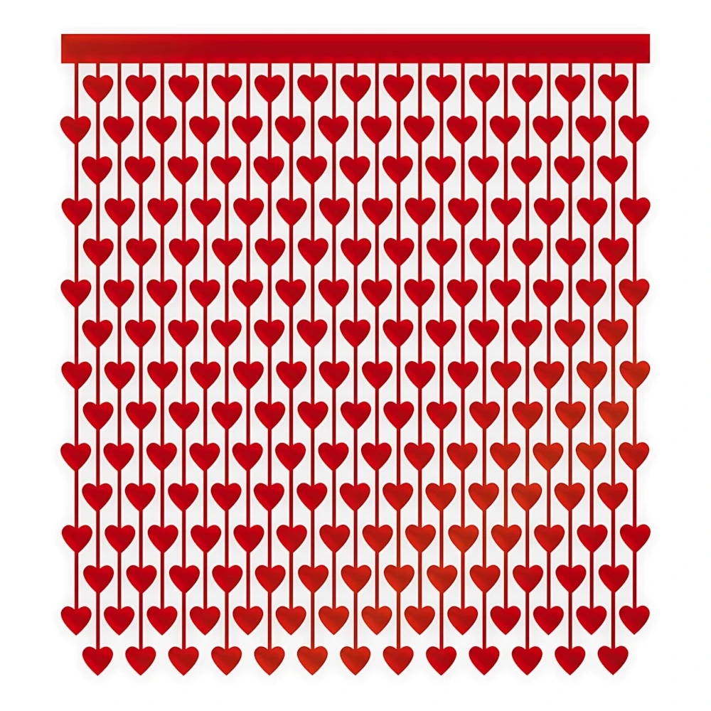 Foil Backdrop a Cuori Rossi 100x200 cm,  1pz.