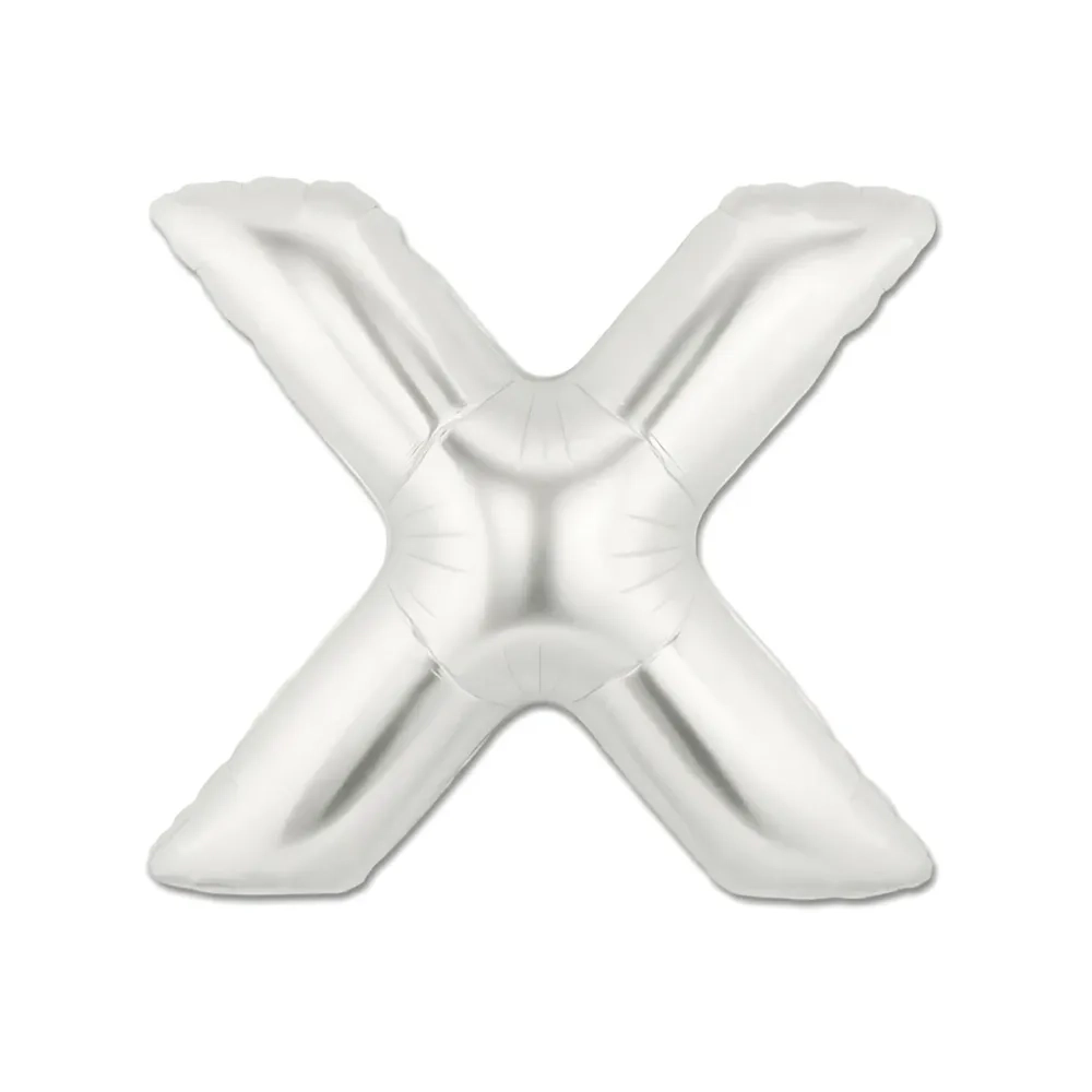 Palloncino Lettera "X" Argento super shape 40" (101cm) in mylar, 1pz.