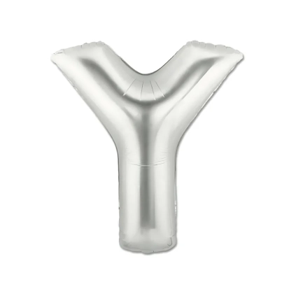 Palloncino Lettera "Y" Argento super shape 40" (101cm) in mylar, 1pz.