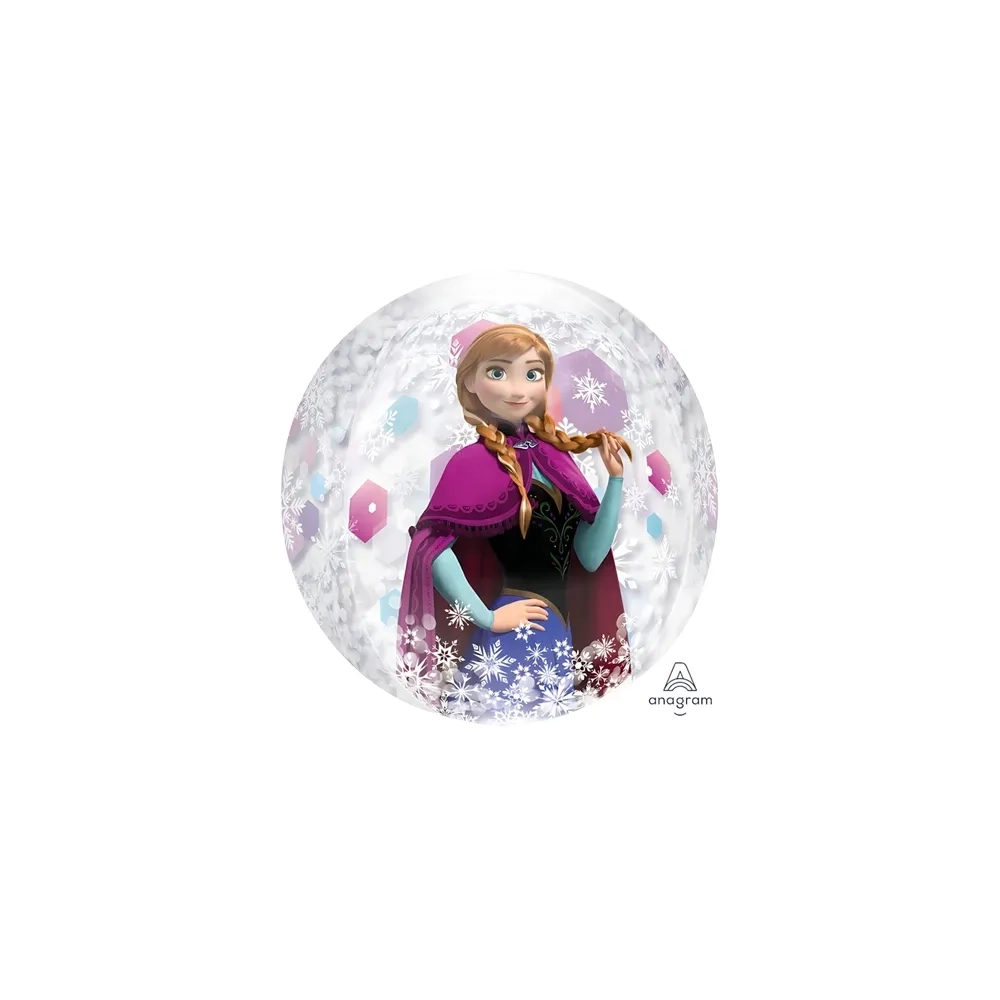 Palloncino Sfera Frozen con Anna e Elsa orbz 16" (40cm) in mylar, 1pz.