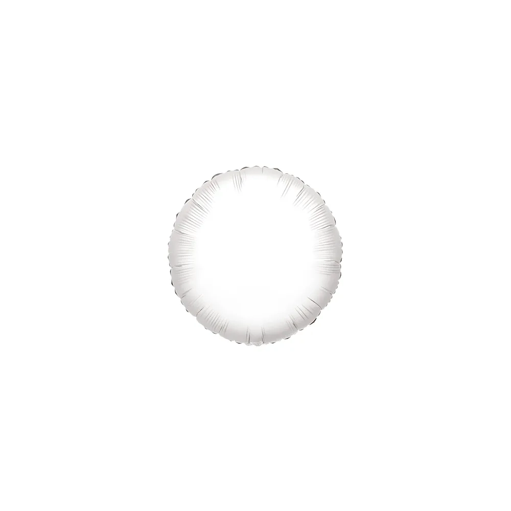 Palloncini Tondo Bianco mini shape 9" (22cm) in mylar, 5pz.