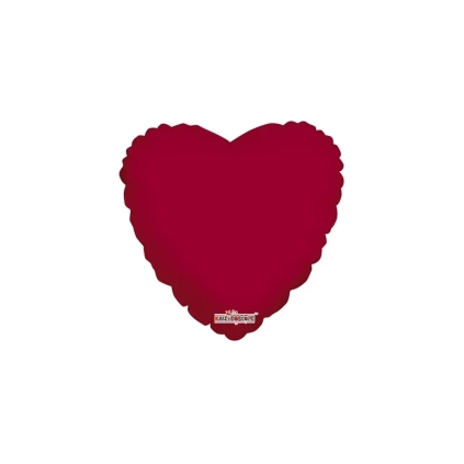 Palloncino Cuore Bordeaux standard shape 18" (45cm) in mylar, 1pz.