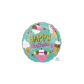 Palloncino Happy Birthday Gelato party standard shape 18" (45cm) in mylar, 1pz.
