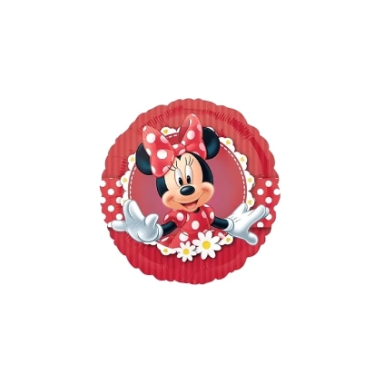 Palloncino Minnie Rosso con Pois Tondo standard shape 18" (45cm) in mylar, 1pz.