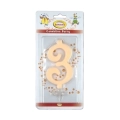 Candelina numero 3 avorio glitter grande, 1pz.