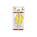 Candelina mini numero 0 gialla, 1pz.