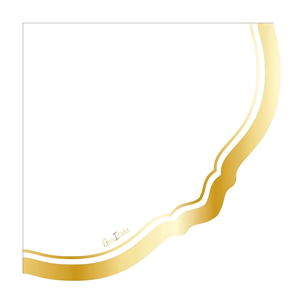 Tovaglioli Liberty Bianchi Bordo Oro 33x33cm, 16pz.