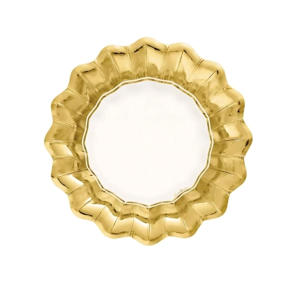 Fondine New Shape Bianco Bordo Oro 24cm, 8pz.