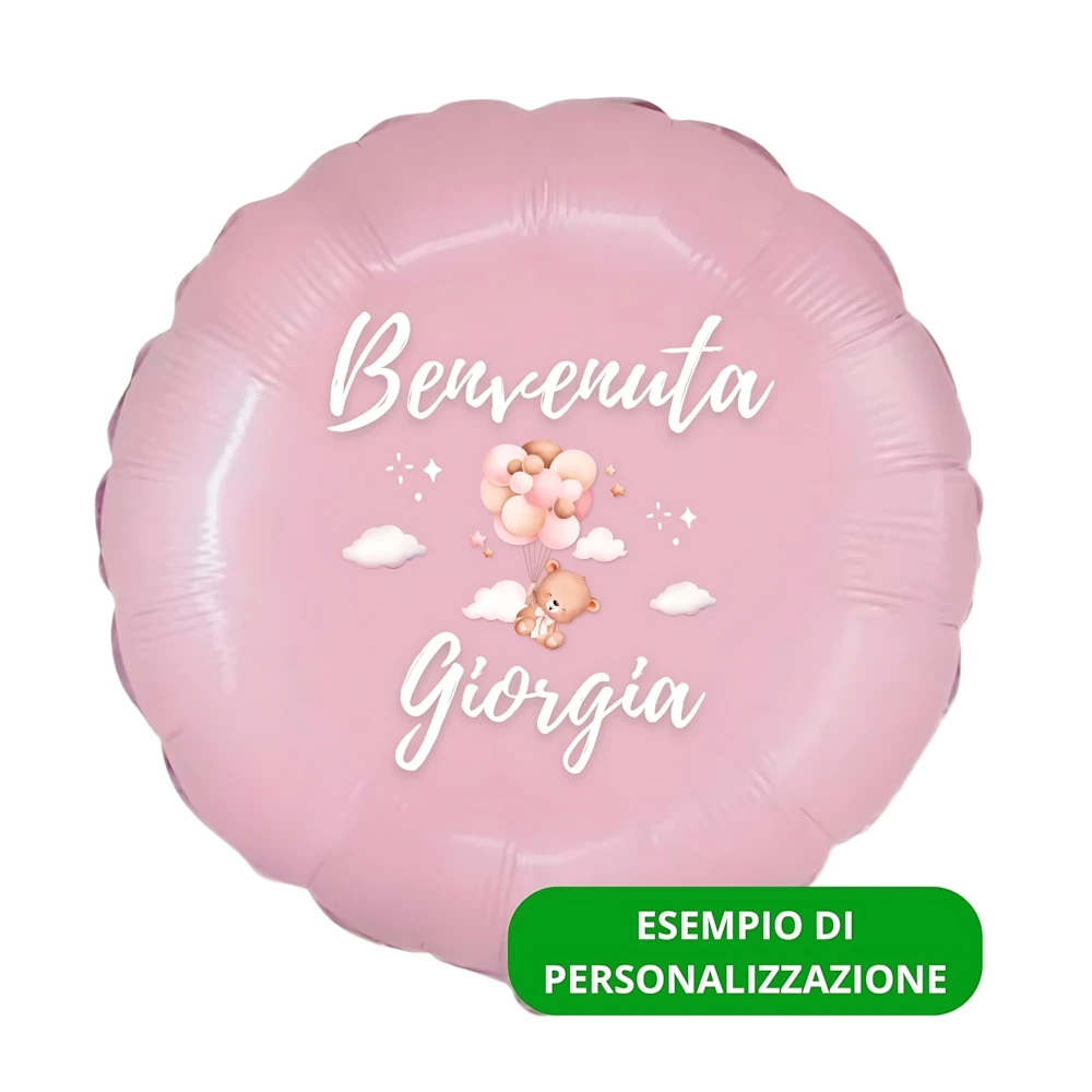 Palloncino tondo personalizzato con foto, testo o logo, 1pz.