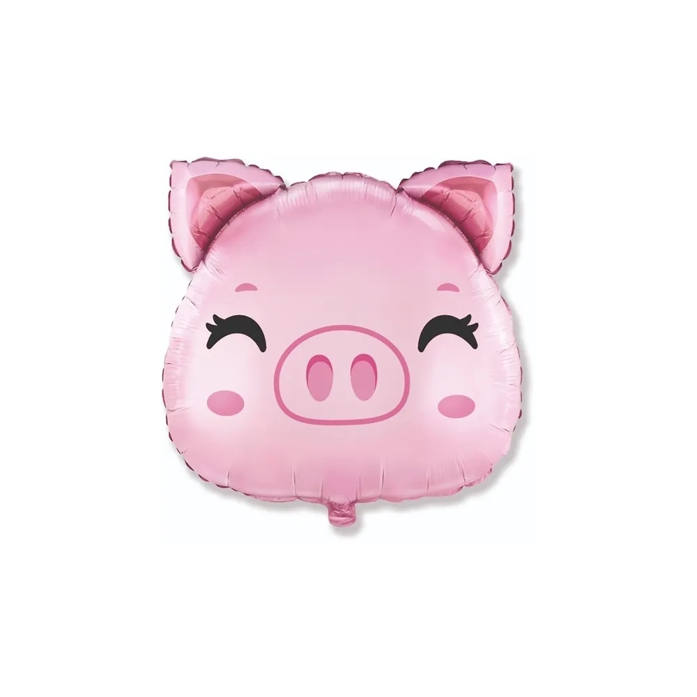 Palloncino testa di Maiale super shape 24" (60cm) in mylar, 1pz.