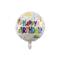 Palloncino Happy Birthday Ologr. Coriandoli standard shape 18" (45cm) in mylar, 1pz.