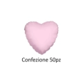 Palloncini cuore Rosa Chiaro standard shape 18" (45cm) in mylar, 50pz.