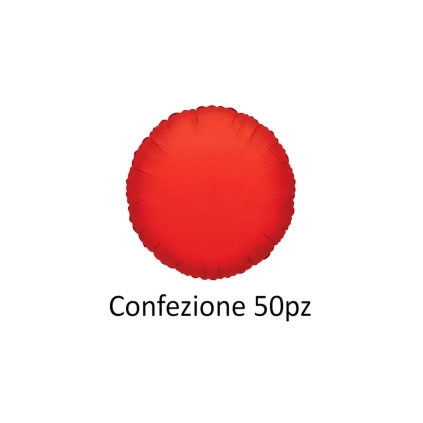 Palloncini tondo Rosso standard shape 18" (45cm) in mylar, 50pz.