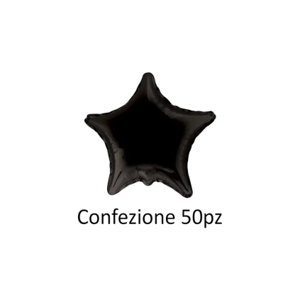 Palloncini Stella Nero standard shape 18" (45cm) in mylar, 50pz.
