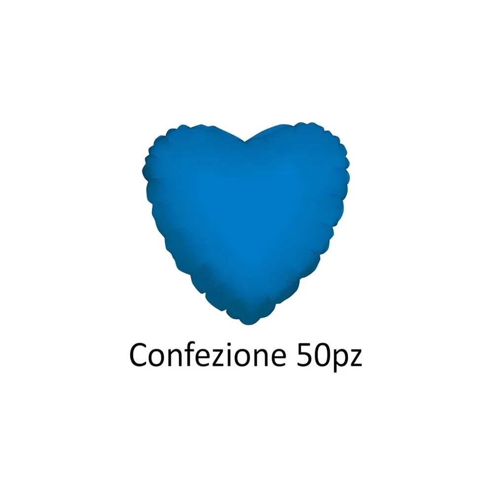 Palloncini cuore Blu standard shape 18" (45cm) in mylar, 50pz.