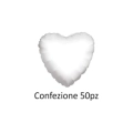 Palloncini cuore Bianco standard shape 18" (45cm) in mylar, 50pz.